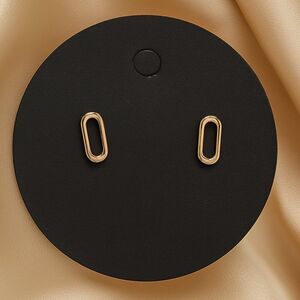 Small Gold tone Oval Hoop Stud Earrings – Minimalist Everyday Women’s Jewelry